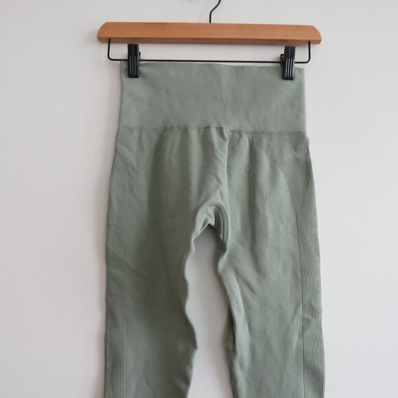 SET ACTIVE Sculptflex Yoga Activewear Leggings in Olive Green Pastel Gym Workout - Picture 11 of 13